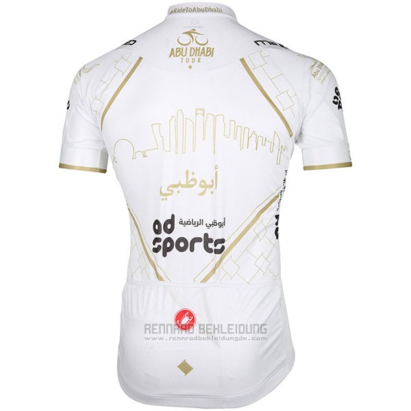 2017 Fahrradbekleidung Abu Dhabi Tour Wei Trikot Kurzarm und Tragerhose